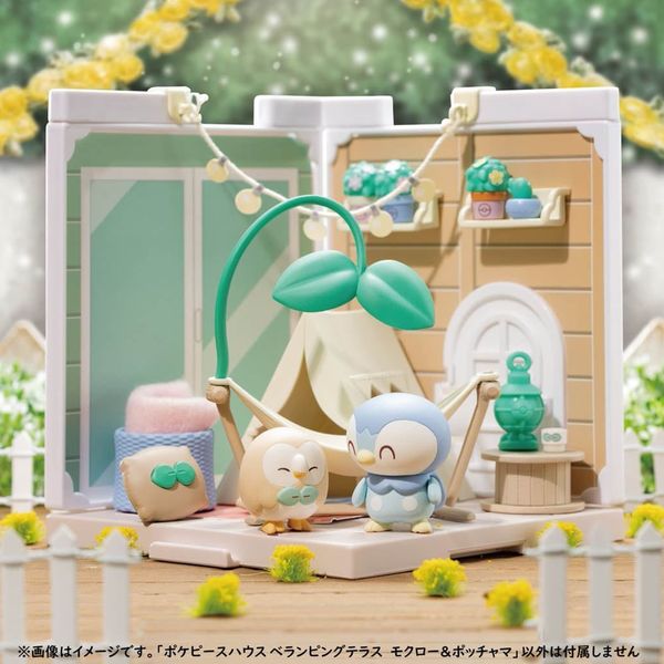 Pokemon Pokepeace House Veranping Terrace Rowlet Piplup Đồ chơi lắp Mô hình Pokemon chính hãng Takara Tomy đẹp rẻ nhật bản dễ thương tạo dáng dáng yêu quà tặng fan người hâm mộ pokemon sưu tầm