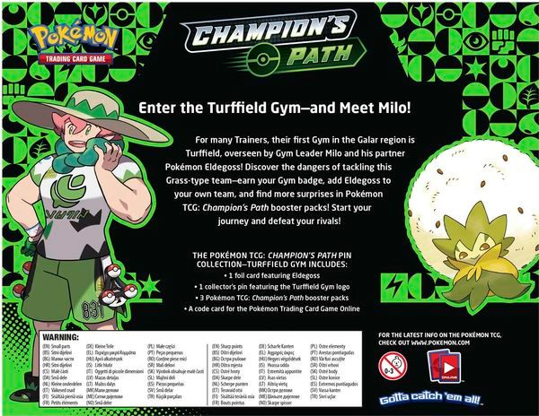 cửa hàng bán bài Pokemon Turffield Gym Champion's Path Pin Collection real