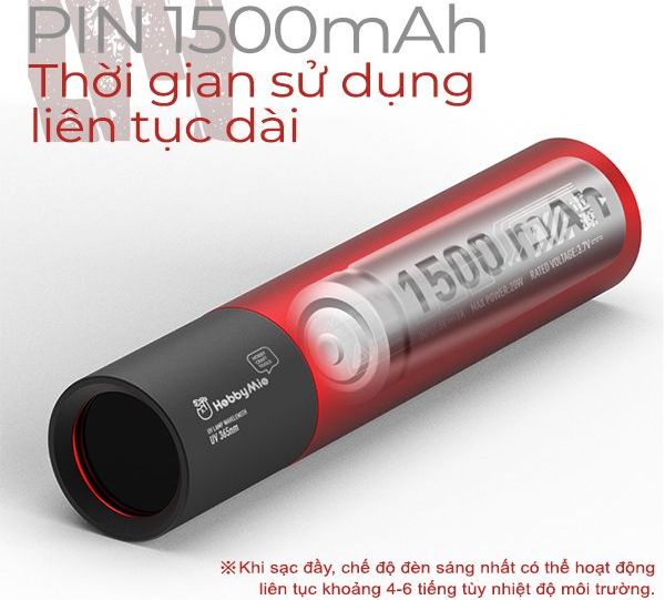 Đèn UV Torch Flashlight Hobby Mio Pin Sạc chính hãng chất lượng tốt giá rẻ pin 1500mah thời gian sử dụng liên tục dài