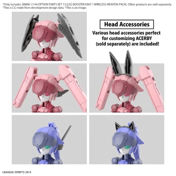 Phụ kiện tai thỏ robot cho mô hình Acerby Option Parts Set 13 Leg Booster Unit Wireless Weapon Pack