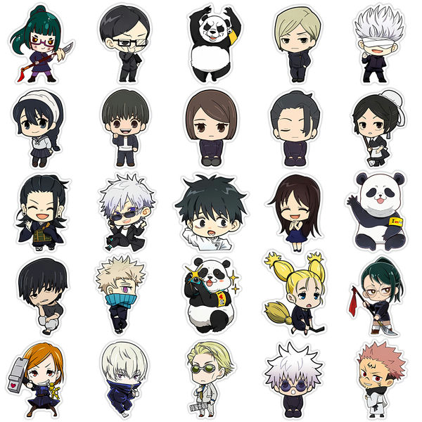 Hình dán sticker nhân vật Jujutsu Kaisen Chibi tổng hợp 50 cái quà tặng fan Chú Thuật Hồi Chiến