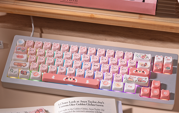 Bộ Keycap bàn phím cơ AKKO Raccoon MAO nút chất lượng tốt giúp bàn phím cơ thêm đẹp mắt sinh động thú vị