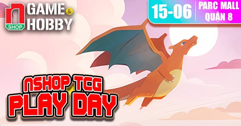event nshop tcg play day w30 parc mall 15-6 bài pokemon one piece ultraman hololive