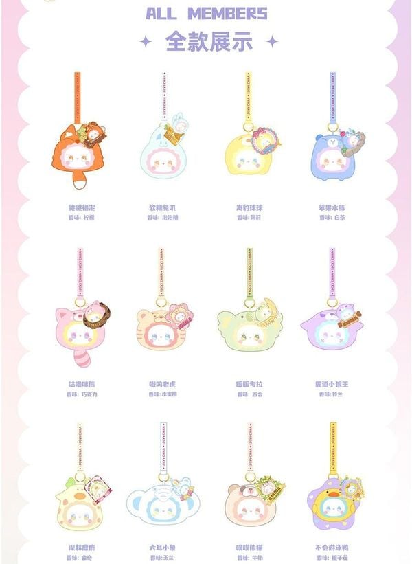 Đập hộp Hộp Mù Lucky Emma Rua Rua Zoo Scented Plush Keychain Blind Box móc khóa nhồi bông đáng yêu siêu hiếm độc lạ