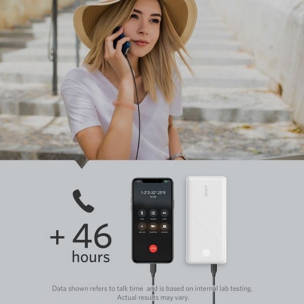 Pin sạc dự phòng dung lượng cao sạc nhanh giá rẻ iPhone iPad Anker PowerCore Slim 10000 PD B2C - UN White Iteration