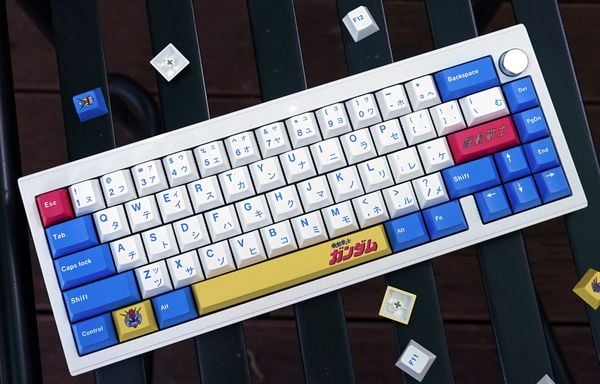 Bộ Keycap bàn phím cơ Mobile Suit Gundam OEM PBT Full set 129 nút đẹp mắt màu sắc ấn tượng nổi bật