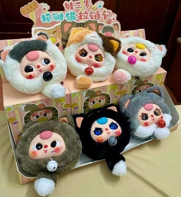 Hộp Mù Baby Three Mèo Thần Tài Blind Box mở ra các búp bê ngẫu nhiên, độc đáo và đầy thú vị