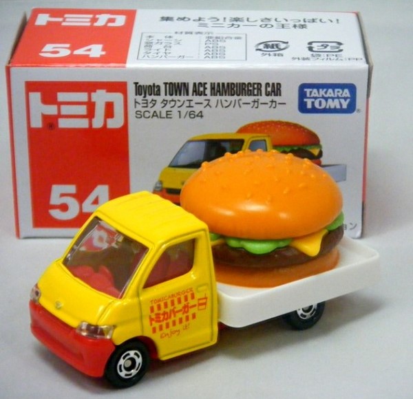 B Xe tải chở mô hình đồ ăn Tomica No. 54 Toyota Town Ace Hamburger Car thích hợp làm quà tặng troll bạn đang ăn kiêng