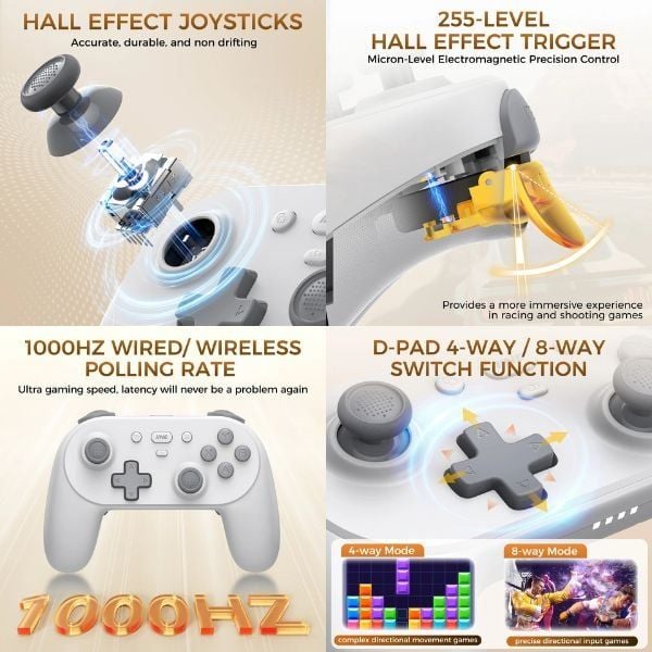 Tay Game IINE Athena Wireless Controller PC Layout - White L1002 nShop giao hàng toàn quốc