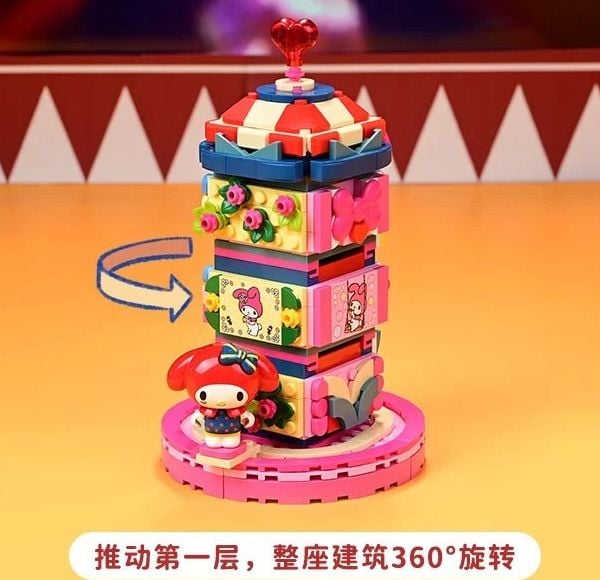 Mô hình Keeppley Hộp Ảo Thuật Rạp Xiếc My Melody K20824 xếp gạch giống lego dễ thương thành phẩm thú vị