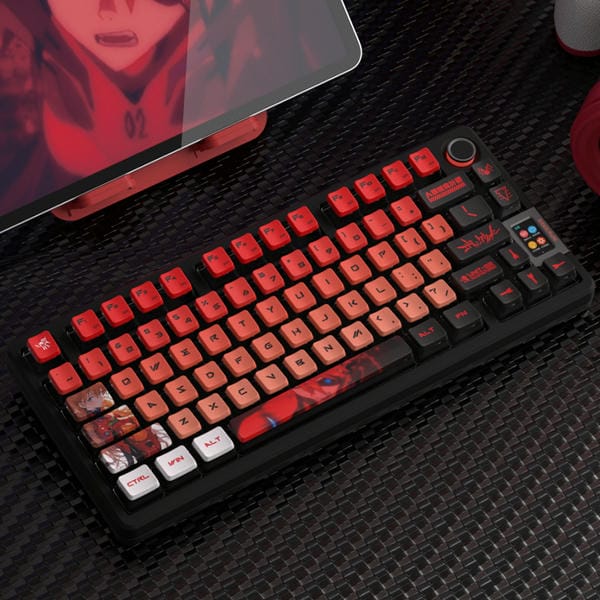 Bộ Keycap bàn phím cơ Evangelion Asuka có nút chất lượng tốt giúp bàn phím cơ thêm đẹp mắt sinh động thú vị