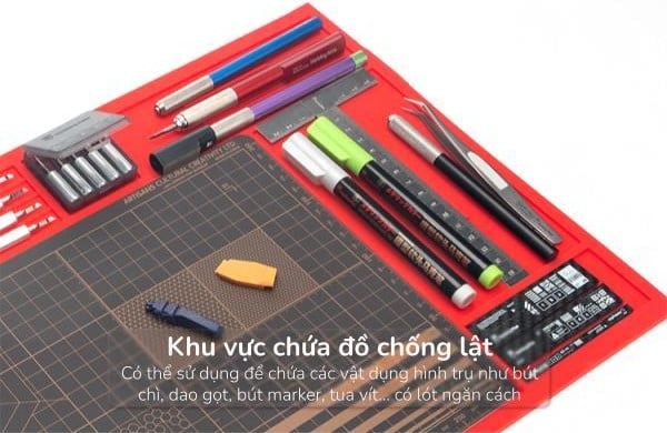 Khay lót kĩ thuật silicon đa năng chống trượt tĩnh điện Hobby Mio giữ chặt không rơi rớt bút viết
