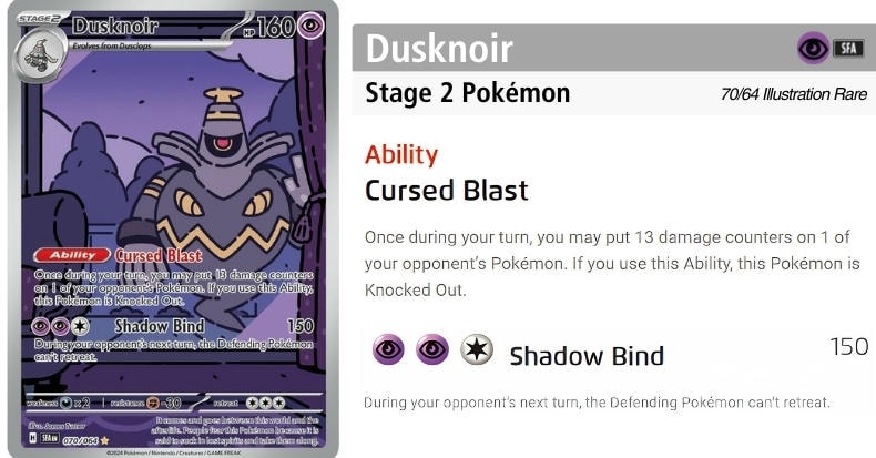 Mua thẻ bài Pokemon Dusknoir chính hãng