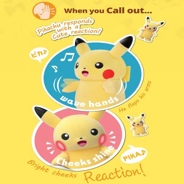 Đồ chơi nhân vật Parade! Pikachu - Pokemon Talking Figure phản ứng khi gọi tên dễ thương chính hãng chất lượng tốt