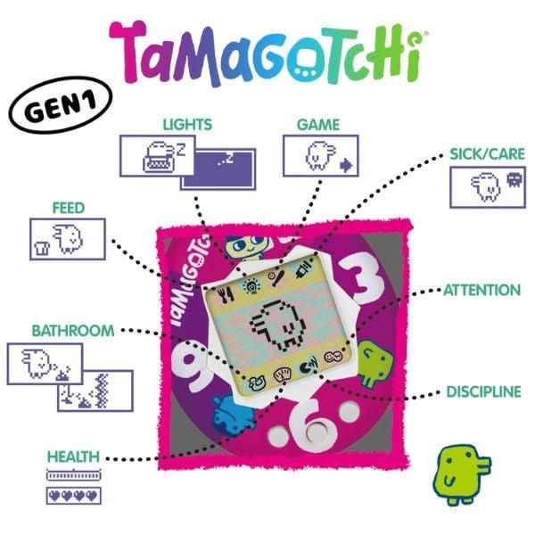 Máy nuôi thú ảo chính hãng Bandai Original Tamagotchi Color Collection Blue giao hàng hoả tốc