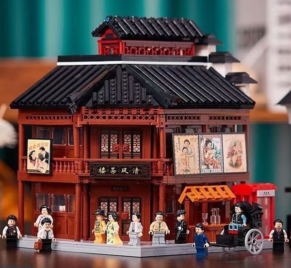 Mô hình lắp ráp Balody Shanghai Bund Tea House quán trà đẹp mắt chất lượng tốt giá rẻ trưng bày trang trí góc học tập bàn làm việc phòng khách phòng ngủ không gian sống