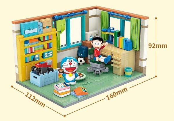 Mô hình khối gạch Keeppley Doraemon Phòng Nobita K20402 đồ chơi lắp ráp đẹp mắt chất lượng tốt giá rẻ trưng bày trang trí góc học tập bàn làm việc phòng khách phòng ngủ không gian sống