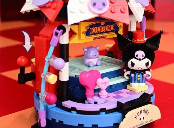 Mô hình khối gạch Keeppley Sanrio Magic Circus Kuromi K20827 đồ chơi lắp ráp đẹp mắt chất lượng tốt giá rẻ trưng bày trang trí góc học tập bàn làm việc phòng khách phòng ngủ không gian sống