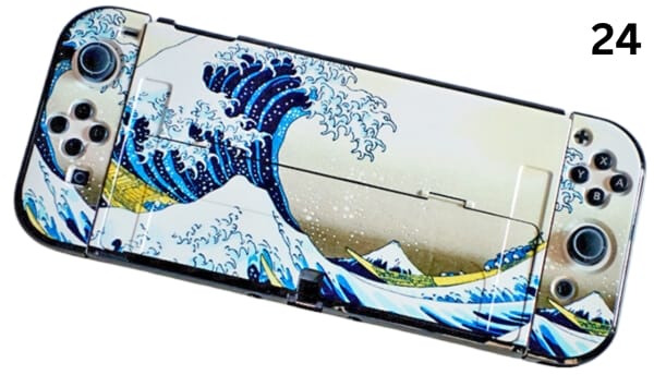 Case ốp in hình bảo vệ Nintendo Switch OLED tặng kèm bảo vệ Joy-con Great Wave Kanagawa