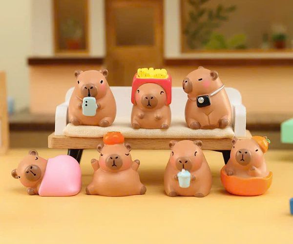 Shop bán Mô hình Hộp Mù Capybara Đồ Ăn Hàng Đầu Blind Box bóc túi may mắn test nhân phẩm thú vị