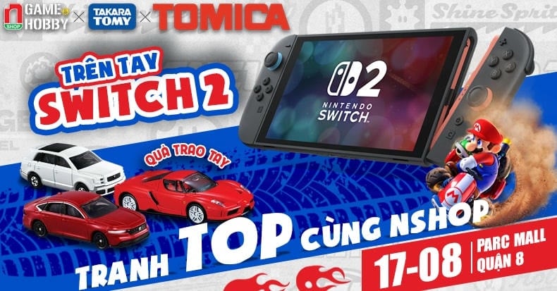 Sự kiện trải nghiệm máy Nintendo Switch 2 & Giải đua xe Mario Kart World tại Parc Mall Q8 17-08-2025