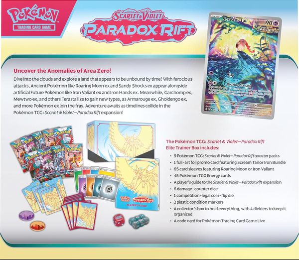 Mua Thẻ bài Pokemon TCG Scarlet & Violet Paradox Rift Elite Trainer Box Roaring Moon hàng thật chính hãng nhiều thẻ đẹp hiếm mạnh sưu tầm bổ sung bộ bài chiến đấu