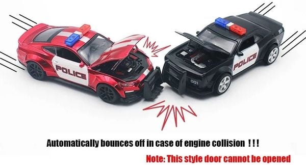 Mô hình xe cảnh sát bằng kim loại tỉ lệ 136 chạy bằng dây cót Hotsen xe hơi đồ chơi dễ thương mua trang trí trưng bày sưu tầm