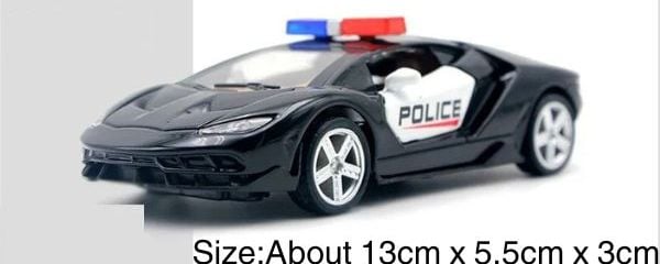 Mô hình xe cảnh sát bằng kim loại tỉ lệ 136 chạy bằng dây cót Hotsen xe hơi đồ chơi đẹp rẻ trang trí góc học tập bàn làm việc