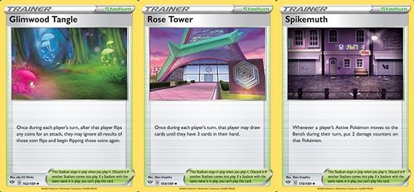 bài pokemon tcg Spikemuth Glimwood Tangle Rose Tower stadium