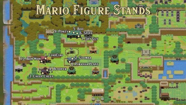bản đồ map figure mario trong Zelda Links Awakening