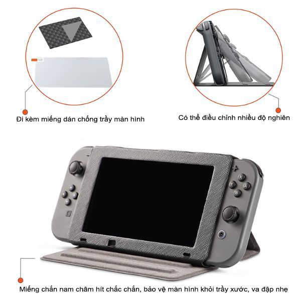 Hybrid Cover da bảo vệ cho máy Nintendo Switch PowerA kiêm đế dựng tặng dán chống trầy