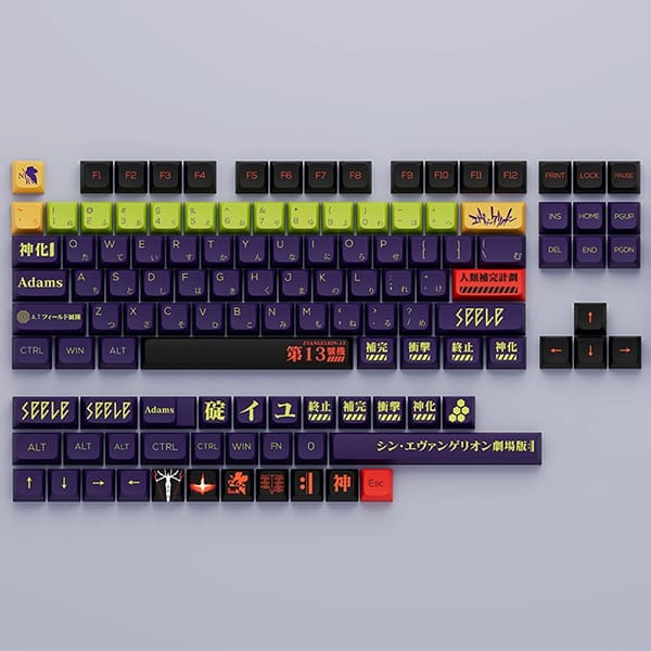 Shop bán Bộ Keycap XDA PBT bàn phím cơ Evangelion 13 Dark Purple 135 nút giá rẻ