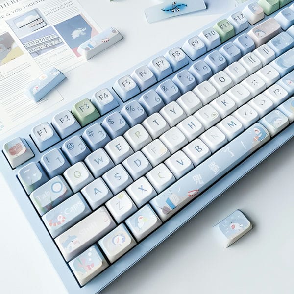 Bộ nút nhựa phím cơ keycap Baby Shark màu xanh profile MDA giá rẻ
