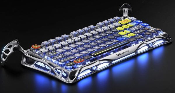 Bàn phím cơ GravaStar Mercury K1 Pro 75% Wireless Mechanical Gaming Keyboard Interstellar Silver LED RGB tùy chỉnh, công nghệ switch hiện đại