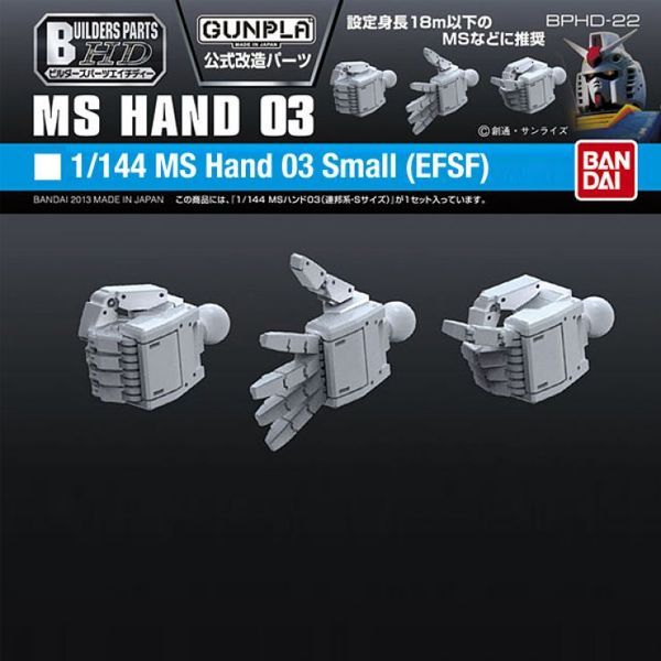hướng dẫn ráp Builders Parts HD 1/144 MS Hand 03 EFSF Small gundam