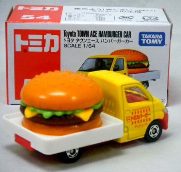 C Xe Tomica No. 54 Toyota Town Ace Hamburger Car hình đồ ăn hấp dẫn