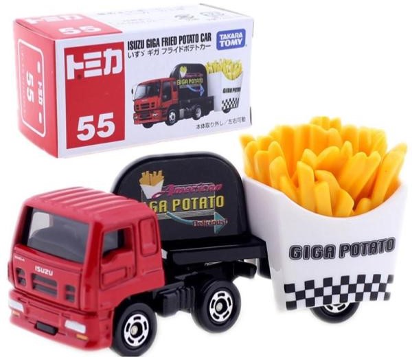 TAKARA-TOMY-TOMICA-No-55-Isuzu-Giga-Fried-Potato-Car-French-Fry-Truck-Anime-Figure-Red