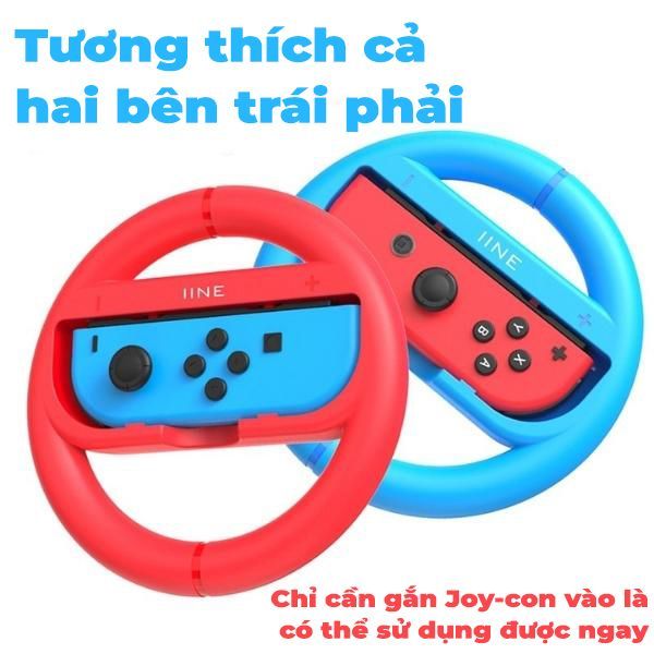 cáh dùng wheel Joycon Nintendo Switch neon red blue IINE L324