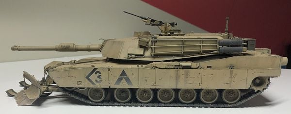 cách sơn mô hình U.S. M1A1 Abrams with Mine Plow 1/35 Tamiya 35158