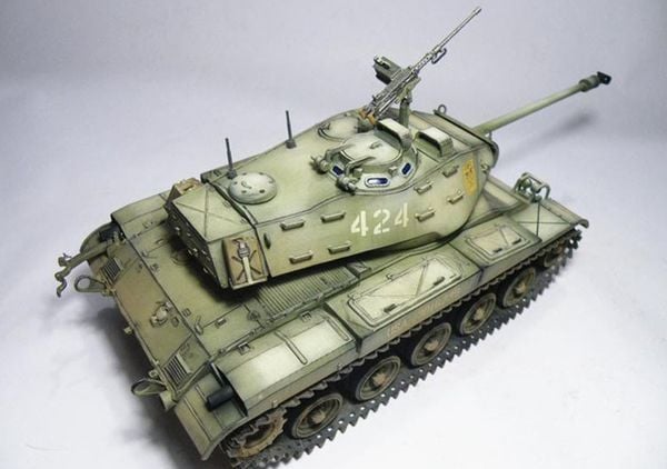 cách sơn mô hình xe tăng US M41 Walker Bulldog 1/35 Tamiya 35055