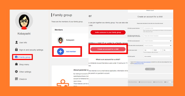 How to create a Nintendo Switch account for kids