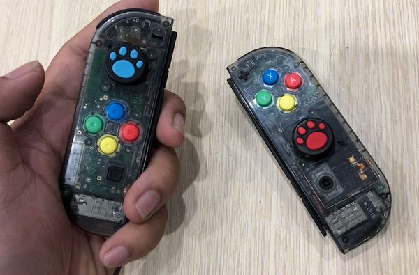 Một cặp Joycon sau khi thay thế vỏ hoàn thiện xong 