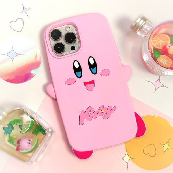 Case ốp hình Kirby màu hồng cho iPhone 13/Pro/Pro Max