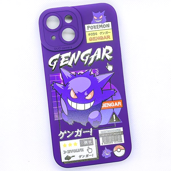 Case ốp hình Pokemon Gengar Poster ma tím cho iPhone 15