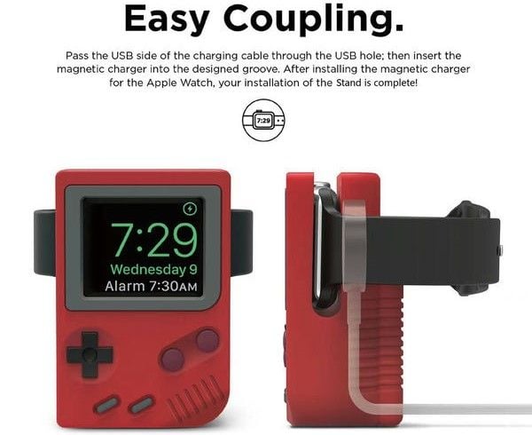 Giá đỡ Ốp Cover cho đế sạc đồng hồ Apple Watch hình máy GameBoy Retro Dễ Dàng Tháo Lắp