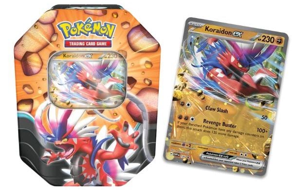 Thẻ bài Pokemon TCG Slashing Legends Tin 4 Pack Koraidon ex đáng giá cho người sưu tầm và đấu thủ TCG chuyên nghiệp