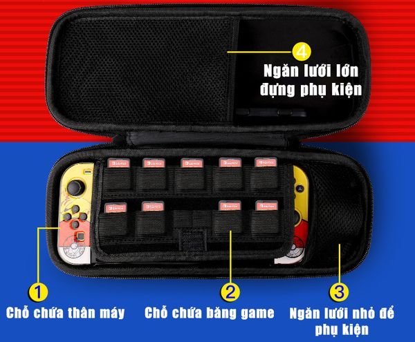 cửa hàng bán bóp Mario đựng máy Nintendo Switch size lớn giá rẻ