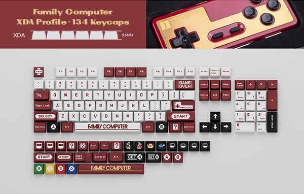 Của hàng bán set keycap Famicom profile XDA màu đỏ trắng cực đẹp