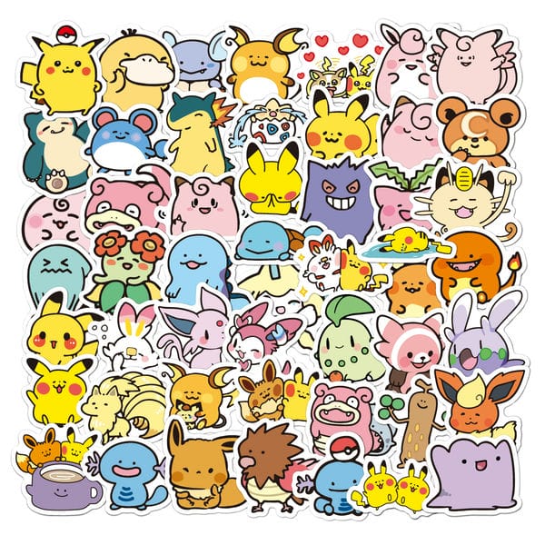 Cửa hàng bán Sticker Pokemon mẫu chibi random 50 cái