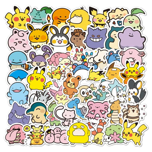 Cửa hàng bán Sticker Pokemon mẫu chibi random 50 cái